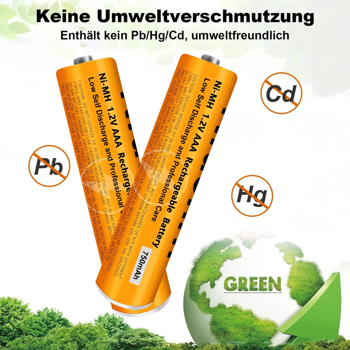 NI-MH Akku 1.2V 750mAh für Gigaset Panosonic Schnurlos Telefone, Wiederaufladbare Batterien AAA für Gigaset Mobilteile-4 Stück