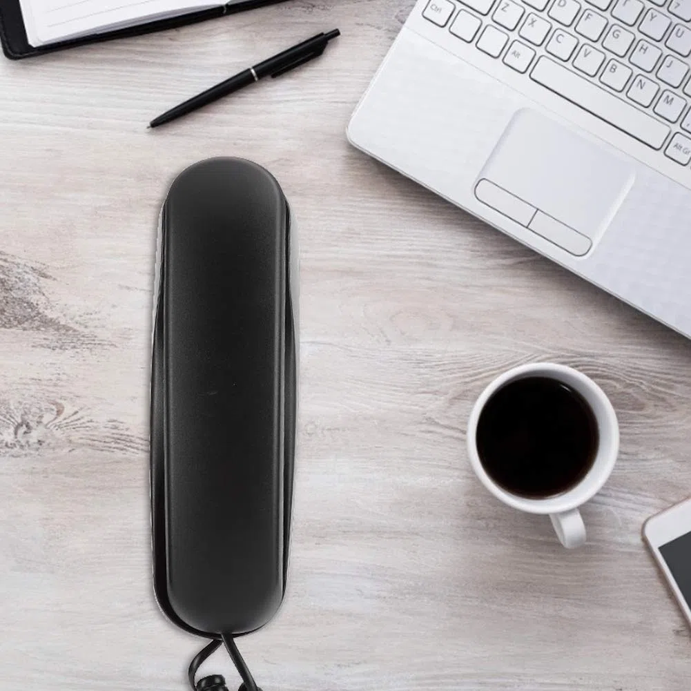 Wand-/Tischtelefon, TC 990 ABS Schwarz, Tischmontage, Wandmontage, Dual-Desktop-Telefon für Anrufe, Schnurgebundene Telefone für Hotelzimmer, Familie, Aufzug, Badezimmer, Stabil
