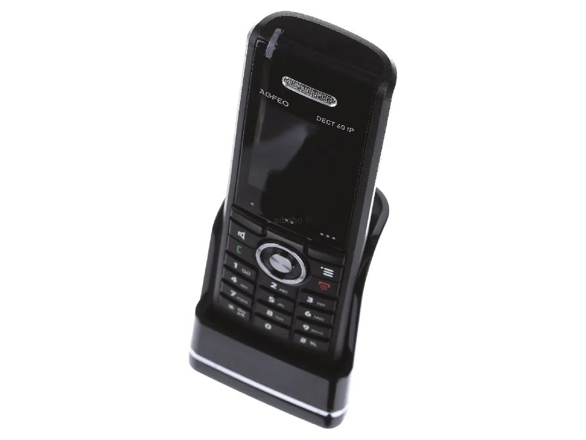 Snom M65 Professional DECT-Mobilteil (250 Stunden Standby, 2 Zoll 176 x 220 Pixel TFT, SW OTA-Upgrade, Vibrationsalarm, Gürtelclip, beleuchtete Tastatur), Schwarz, 00003969