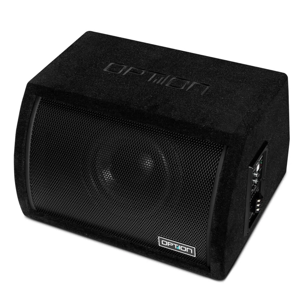 Option PULSE-8BRA Aktiv-Subwoofer im kompakten Bassreflex-Gehäuse mit 350 Watt RMS - Kleiner 20cm Subwoofer mit kraftvollem Bass - inkl. Pegelfernbedienung
