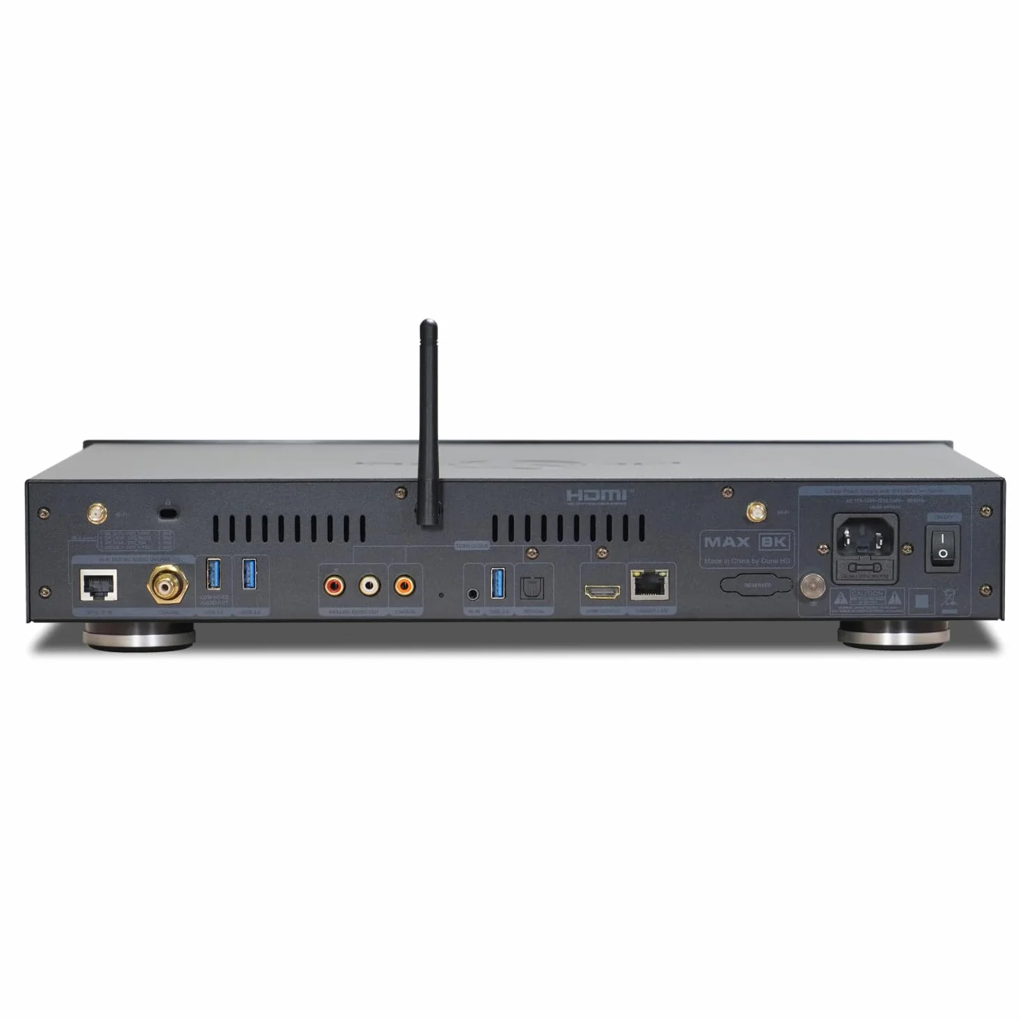 Dune HD Max 8K, Full-Sized Media Player, Android Box, Dolb Visio, Atmo, HDD Rack, Linear PSU, TCXO, Hi-Fi I2S-E Output, Hi-Fi S/PDIF Output, 8Gb/64Gb