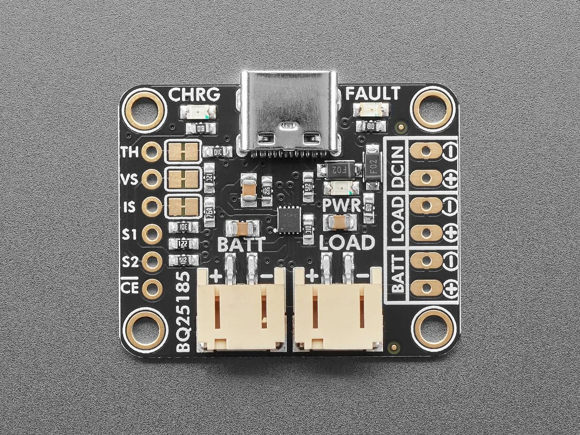 Adafruit bq25185 USB/DC/Solar Lithium-Ionen/Polymer Lademodul, 6091