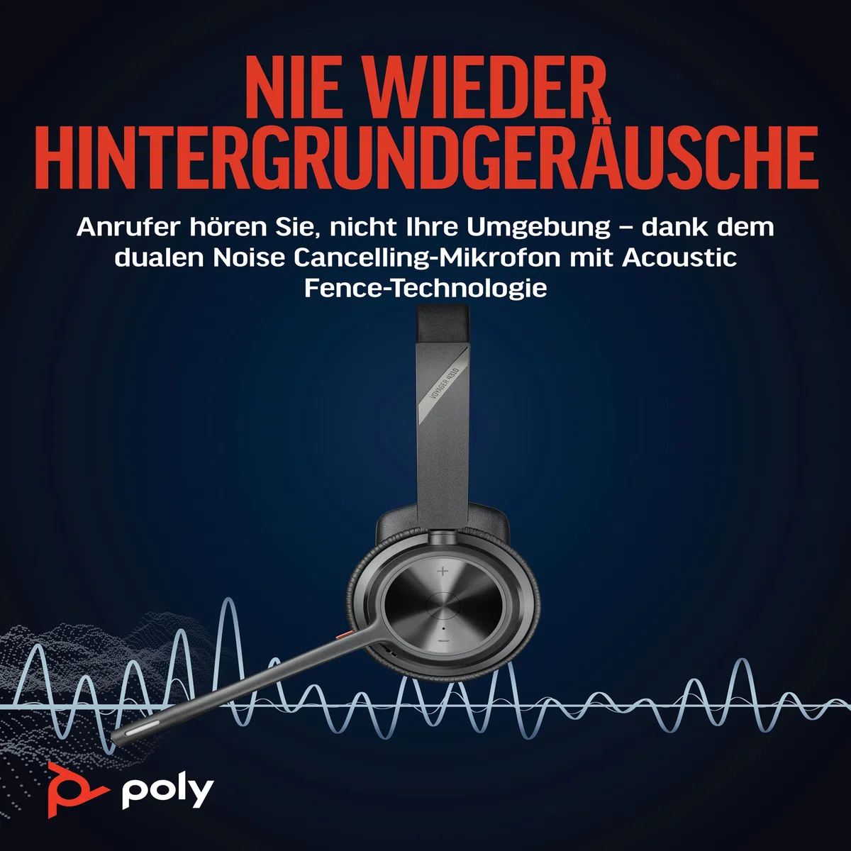 Schnurloses Headset Poly Voyager 4310 UC (Plantronics) – Ein-Ohr-Bluetooth-Headset mit Noise Cancelling-Mikrofon – Verbindung mit PC/Mac/Mobiltelefon per Bluetooth – Kompatibel mit Teams, Zoom & mehr