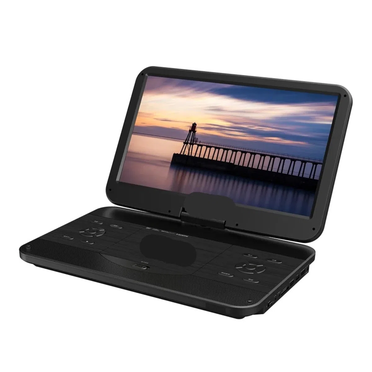 DVD-Player, 15,6 Zoll Faltbarer tragbarer Blu-ray-Player, 1080P HD, großer Bildschirm, unterstützt DVD, VCD, CD, Zuhause, Auto, Reisen