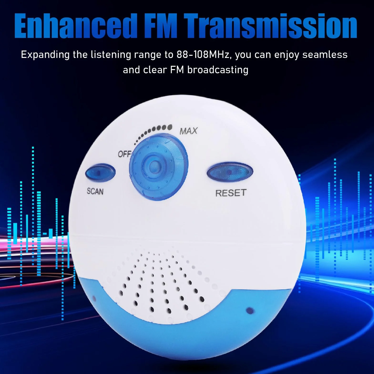 Duschradio, Tragbares Mini-AM-FM-Duschradio, IPX7 Wasserdichtes Hängendes Duschradio, Lauter Stereo-Sound-Badezimmerlautsprecher, Eingebauter Lautsprecher für Badezimmer, Küche,