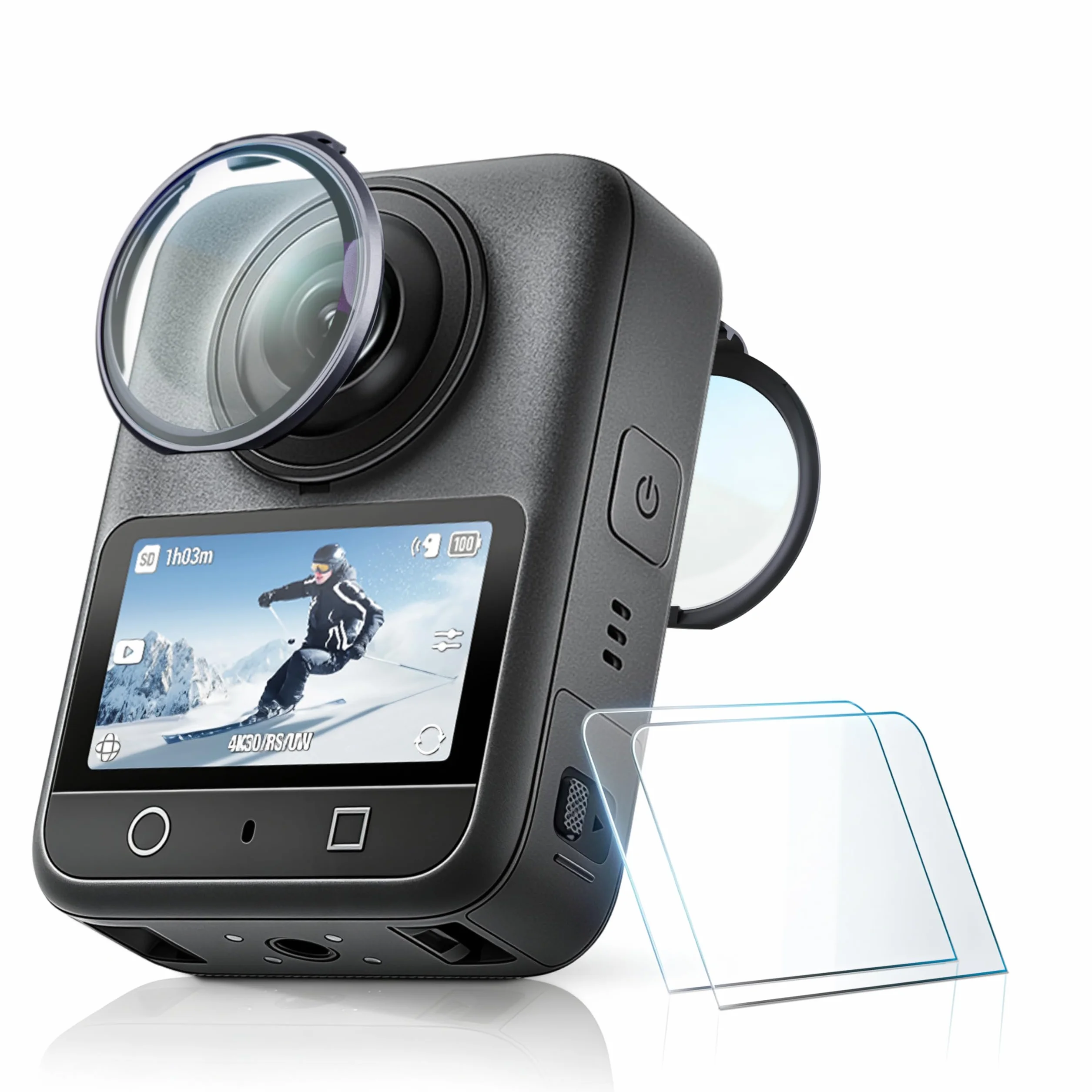 STARTRC PHOTO Objektivschutz&Displayschutz für DJI Osmo 360 Zubehör, PC Linsenschutz + HD Schutzfolie für Osmo 360 Kamera, Kratz- und staubfest, 2er-Pack