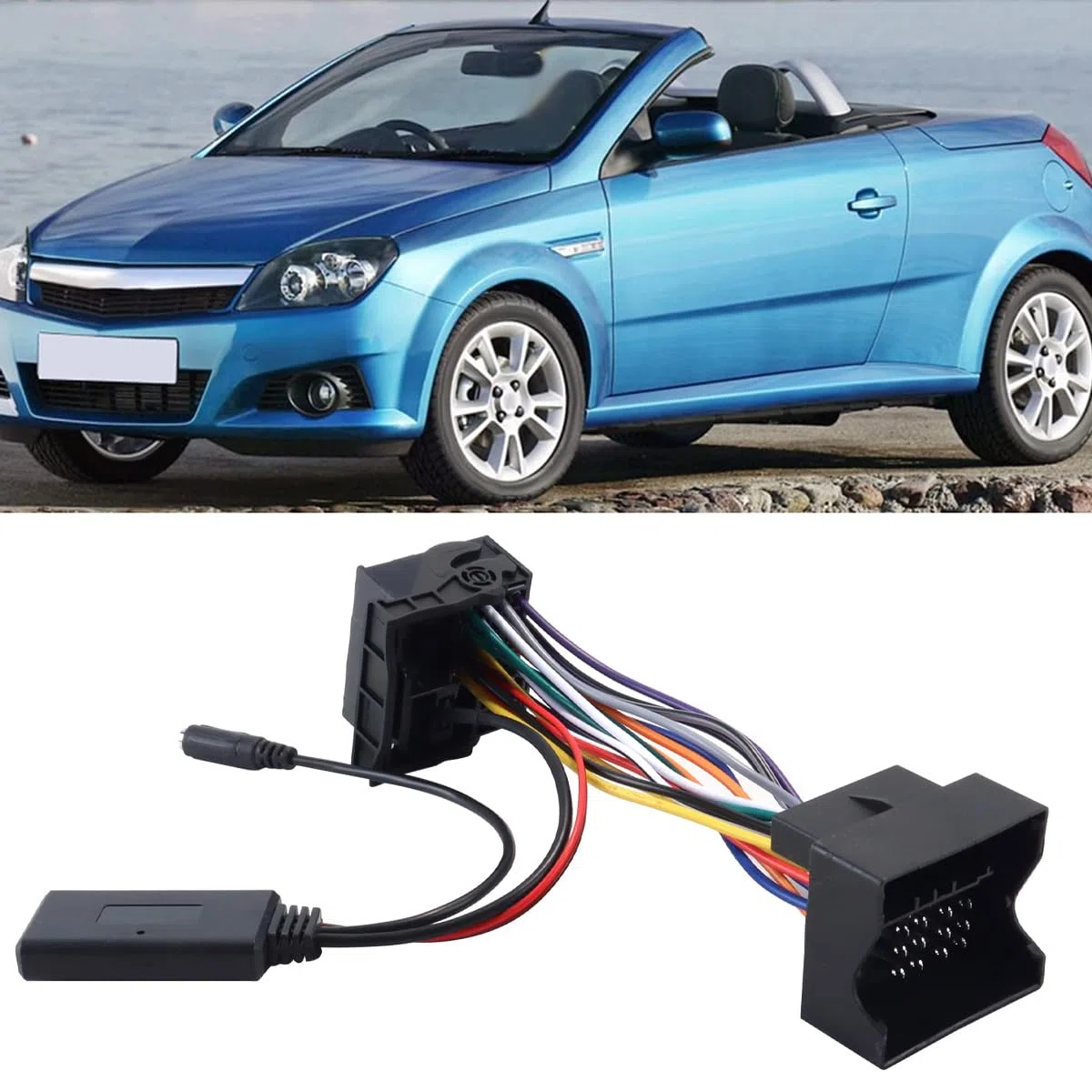 Ubric Bluetooth 5,0 AUX IN Adapter, 12 Pin Freisprecheinrichtung Auto Stereo Bluetooth Musik Kabel mit Mikrofon für CD30 CDC40 CD70 DVD90