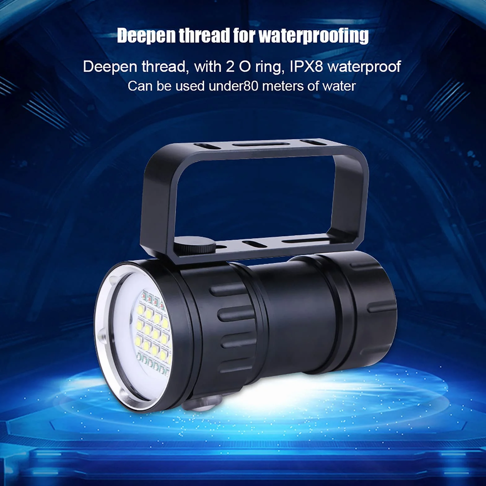 Garsent Tauchlampe IPX8 18000LM 3 Farben - 80 Meter Wasserdicht Unterwasserfotografie Licht für Vlog Video Kamera