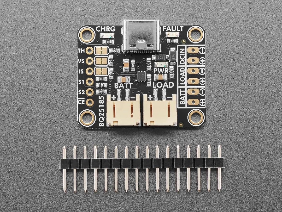 Adafruit bq25185 USB/DC/Solar Lithium-Ionen/Polymer Lademodul, 6091