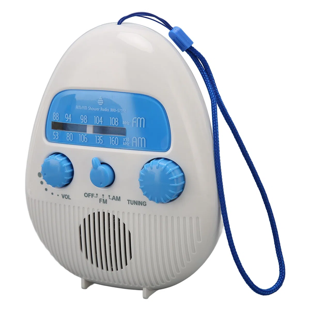 Tragbares AM-FM-Taschenradio, Wasserdichtes Duschradio, AM-FM-Radio, Badezimmerradio, Eingebauter Lautsprecher, Batteriebetriebenes Duschradio
