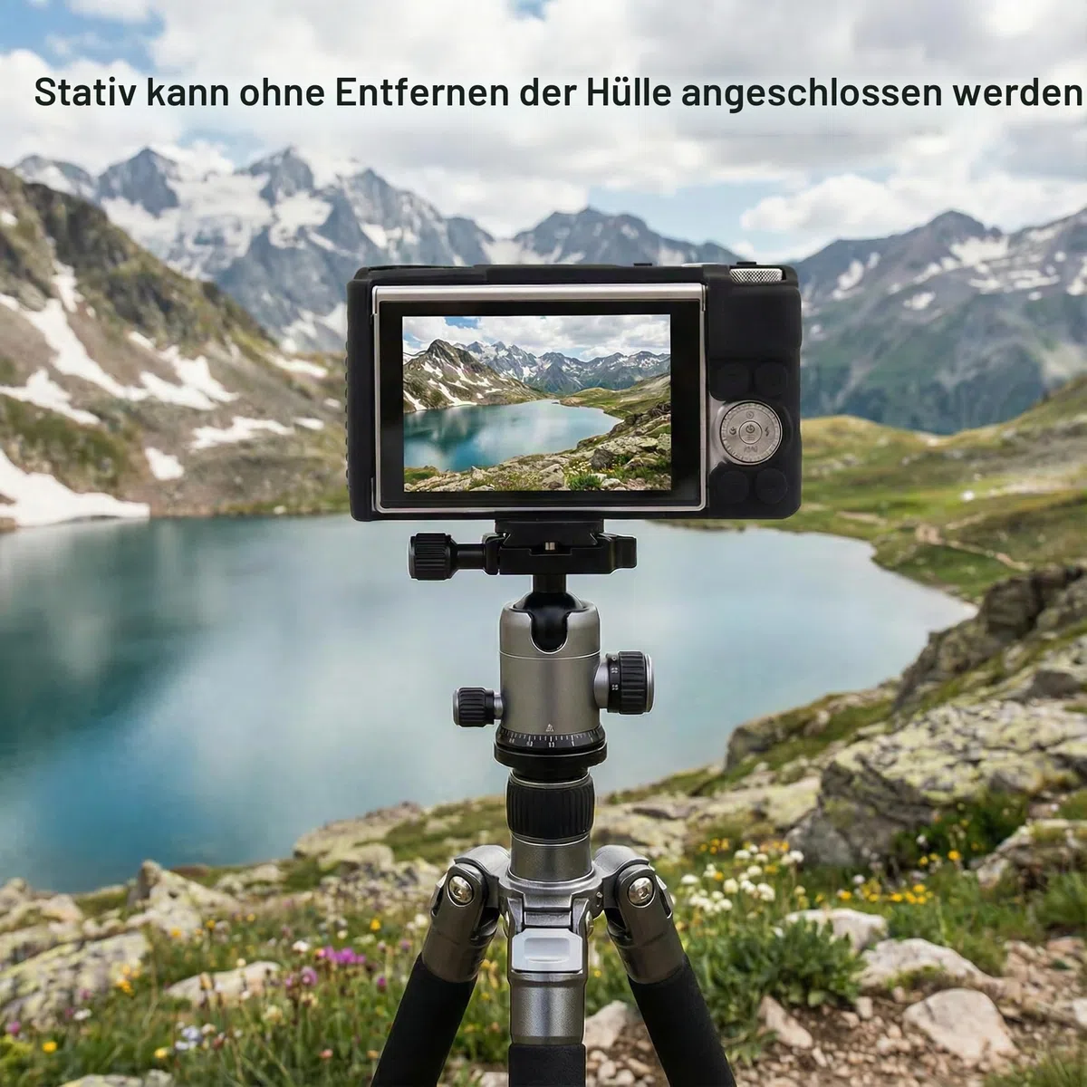 MUZIRI KINOKOO Tasche für Canon SX740 HS Kamera, Weiche Silikon Schutzhülle für Canon PowerShot SX740/SX730 HS Kamera- Kratzfeste SX740 Abdeckung mit Abnehmbarer Objektivabdeckung - Schwarz