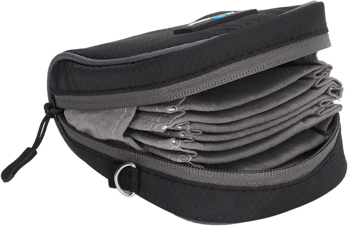 BORDSTRACT Kamera-Filtertasche, 8-Fächer-Fotografie-Filterhaltertasche mit Gürtelschlaufe und Schultergurt, Wasserabweisende und staubdichte Objektivfiltertasche für Filter bis zu 95 mm