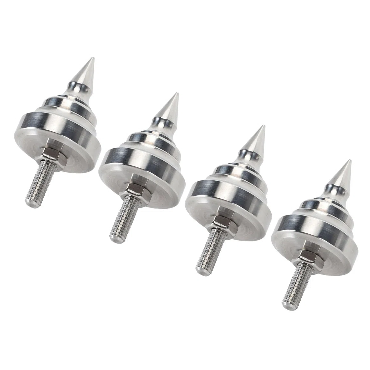 HiFi-Lautsprecher-Spikes, verstellbare Isolationsspitzen aus Edelstahl für Verstärker, CD- und DVD-Player, stoßfeste Lautsprecherständer mit fein abgestimmter Höhenbalance, 4 Stück (Msh)