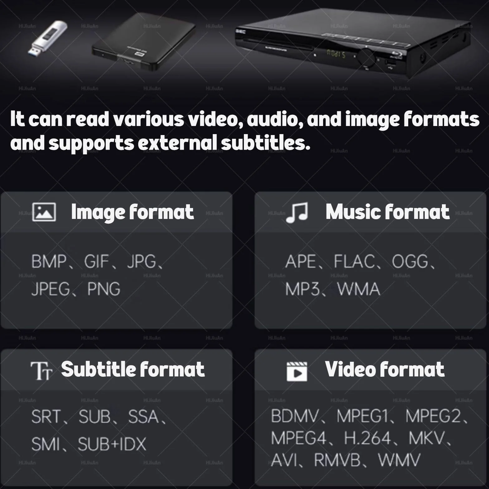 1080P Region Free DVD Player, HDMI Konnektivität, unterstützt DVD, CD & VCD Wiedergabe, inklusive HDMI-Kabel und Fernbedienung, USB-Eingang für Home Entertainment