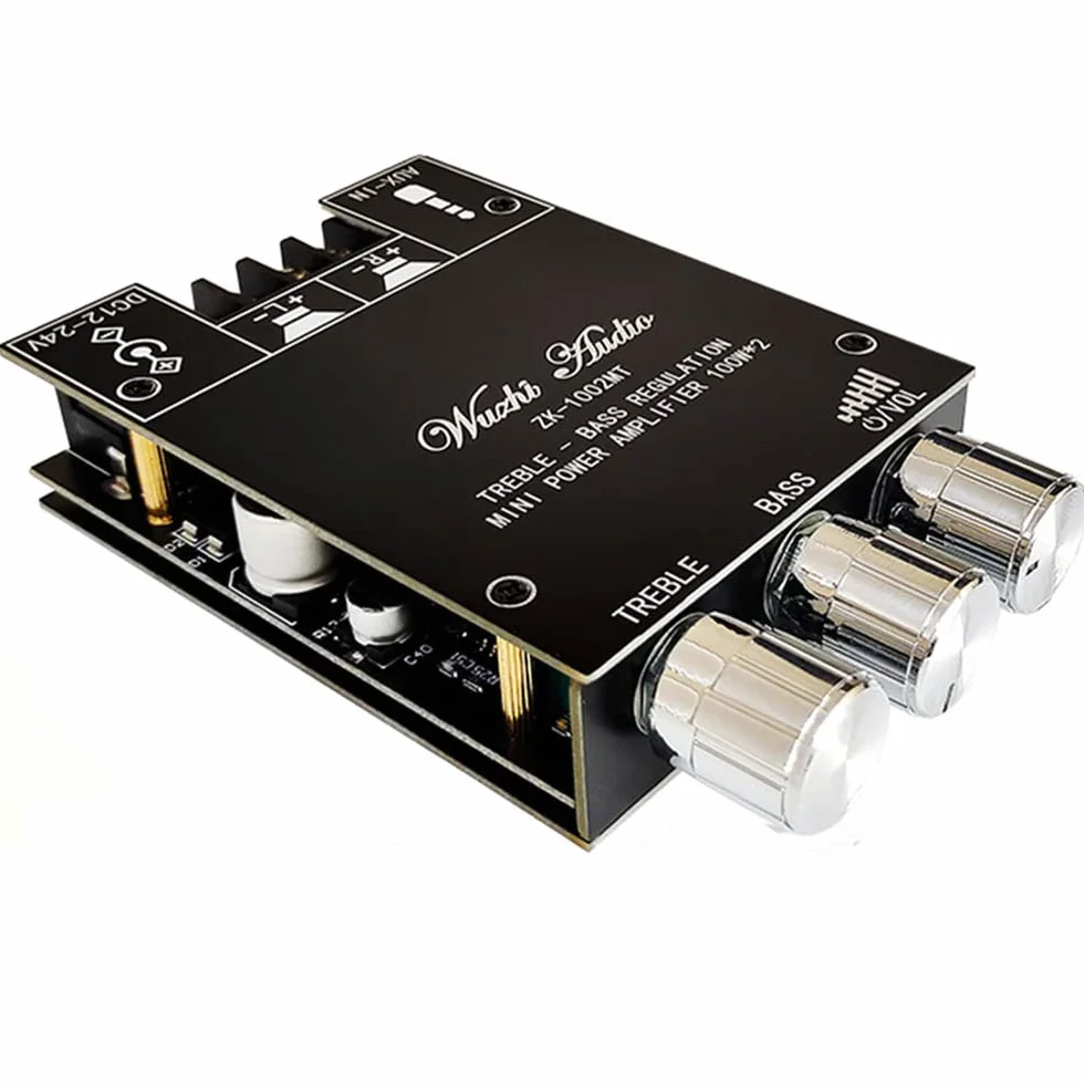 WANGCL ZK-1002MT 2 x 100 W Bluetooth 5.0 High-Power Stereo Subwoofer Amplifier Board, AUX Bass and Treble Amplifier