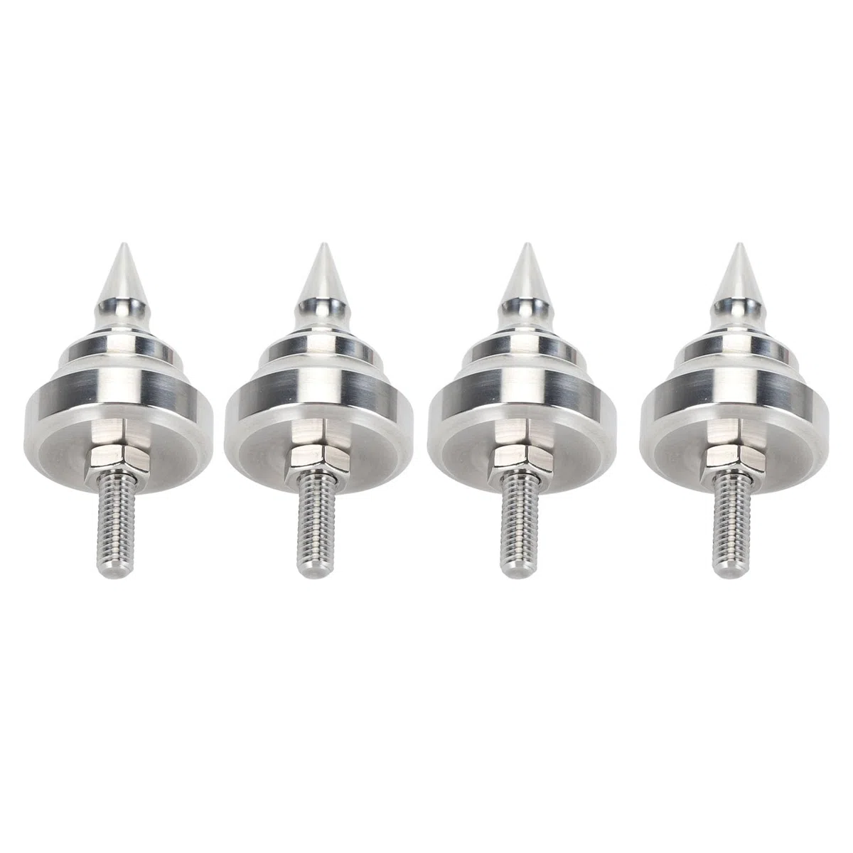 HiFi-Lautsprecher-Spikes, verstellbare Isolationsspitzen aus Edelstahl für Verstärker, CD- und DVD-Player, stoßfeste Lautsprecherständer mit fein abgestimmter Höhenbalance, 4 Stück (Msh)