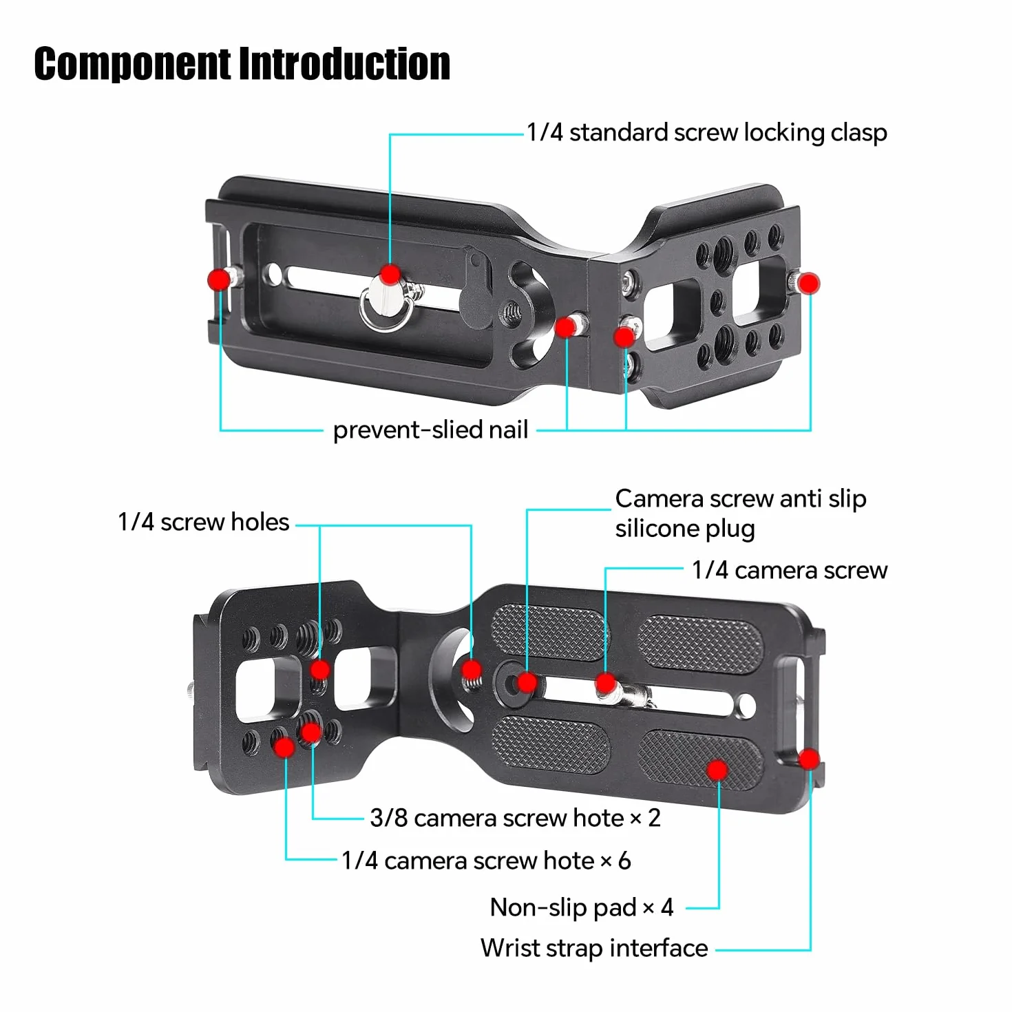 Quick Release L-Bracket Vertikale,L-Halterung mit Schnellwechselplatte 1/4 Zoll Schraube DSLR-Kamera L-Halterung Kompatibel mit Canon Nikon Sony DJI Osmo Ronin Zhiyun