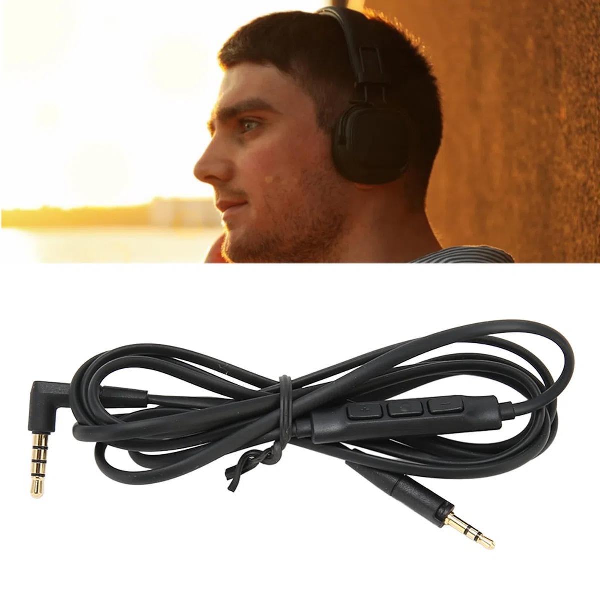 Ersatz Kopfhörerkabel mit Inline Mikrofon Fernbedienung für die Lautstärkeregelung für HD4.40, HD4.40BT, HD4.50, HD4.50BTNC, HD4.30i, HD4.30G Kopfhörer.