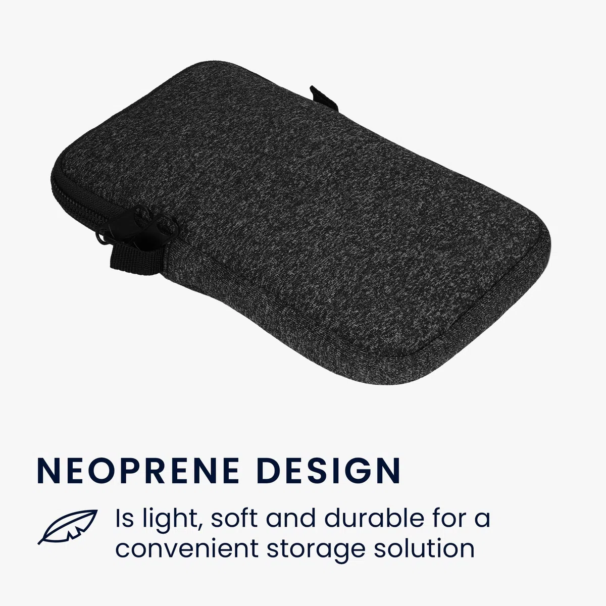 kwmobile Handytasche für Smartphones XL - 6,7/6,8" - Neopren Handy Hülle Anthrazit Weiß mit Kordel - Handy Tasche mit Handykette 17,2 x 8,4 cm Innenmaße