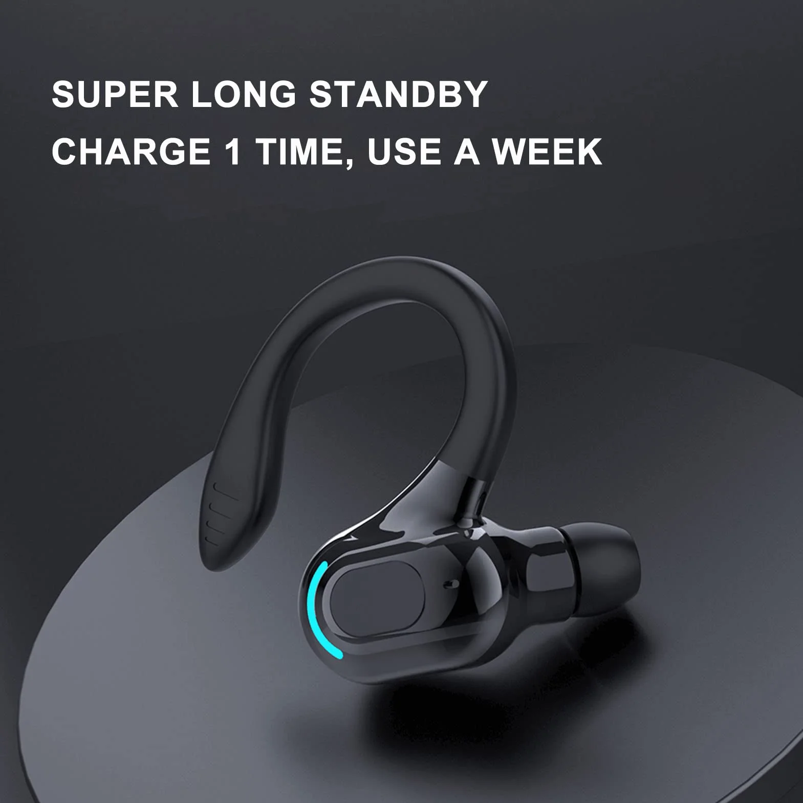 Monaurales Bluetooth-Headset, Freisprech-Ohrhörer mit Mikrofon mit Geräuschunterdrückung, IPX4 Wasserdicht, Kabelloser Stereo-Ohrhörer für das Autofahren Im Büro