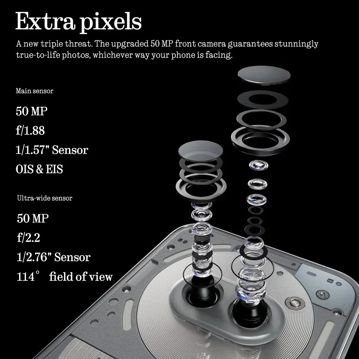 Nothing Phone (2a) Plus 12+256GB - Handy ohne vertrag mit 50-MP-Frontkamera, 50-W-Schnellladefunktion, und (Nothing OS) 2.6 - Grau