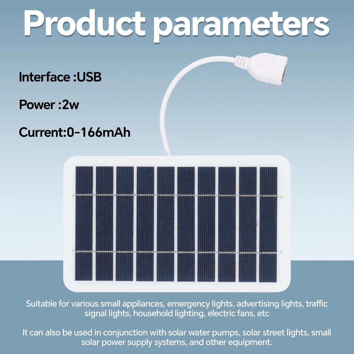 Tragbares 2W Solarpanel mit 5V USB-Anschluss, wasserdicht nach IP65, ideal für Handy, Powerbank, MP3-Player, langlebiges Design für Wandern, Camping und Outdoor-Aktivitäten, Solarpanel