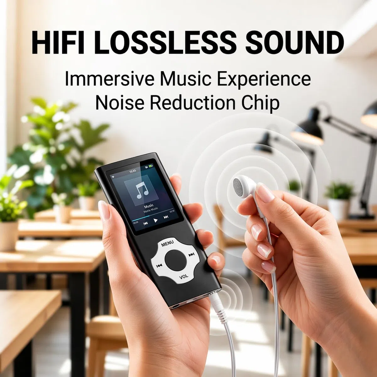 MP3 Player 32GB mit MicroSD Karte, Tragbarer MP4 Musik Player mit 1,8 Zoll Farbdisplay, HiFi Musikplayer mit FM Radio, E-Book, Sprachrekorder, Bis 18H Akku, Unterstützung 128GB TF Karte, Kopfhörer