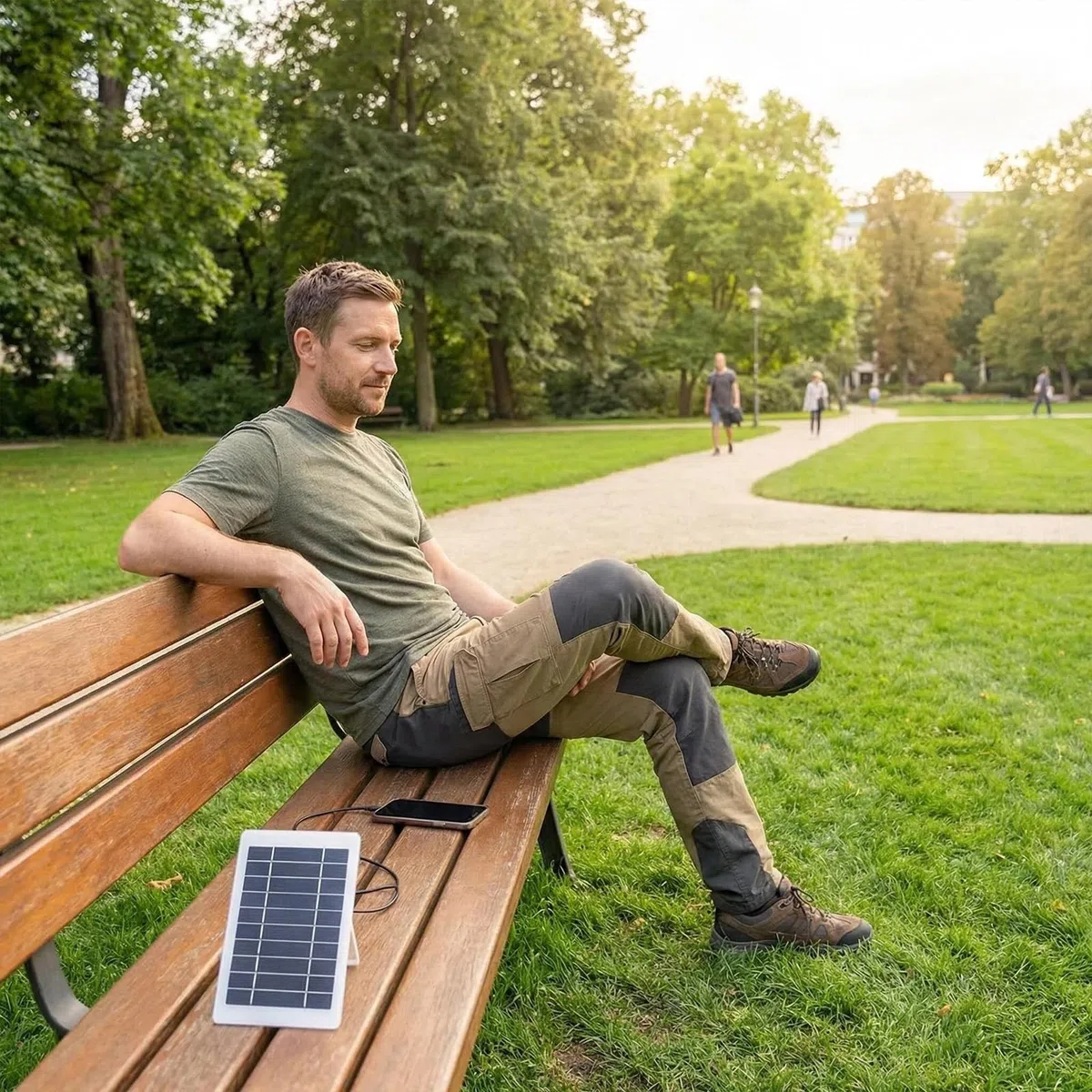 2W 5V Solarpanel mit USB Anschluss, Tragbares Solar Ladegerät für Handy Powerbank Outdoor, IP65 Wasserdichtes USB Solarpanel für Camping Wandern Reisen Notstrom Solar Charger