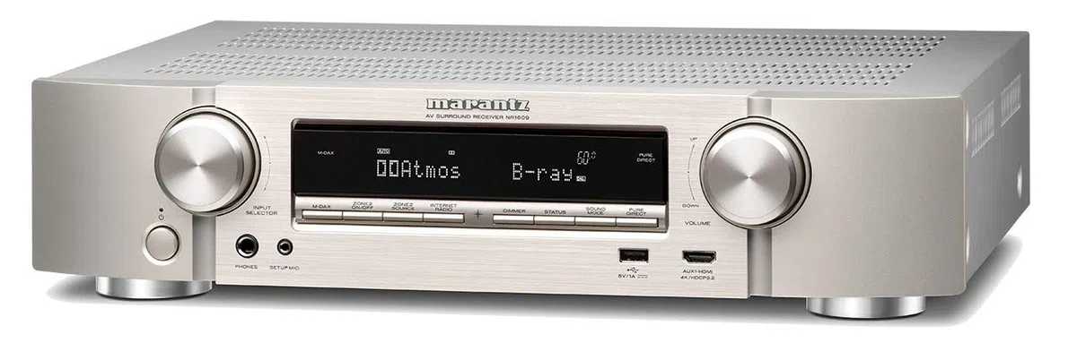 Marantz NR1609 Der kompakte NR1609 7.2-Kanal AV-Receiver mit HEOS Silber