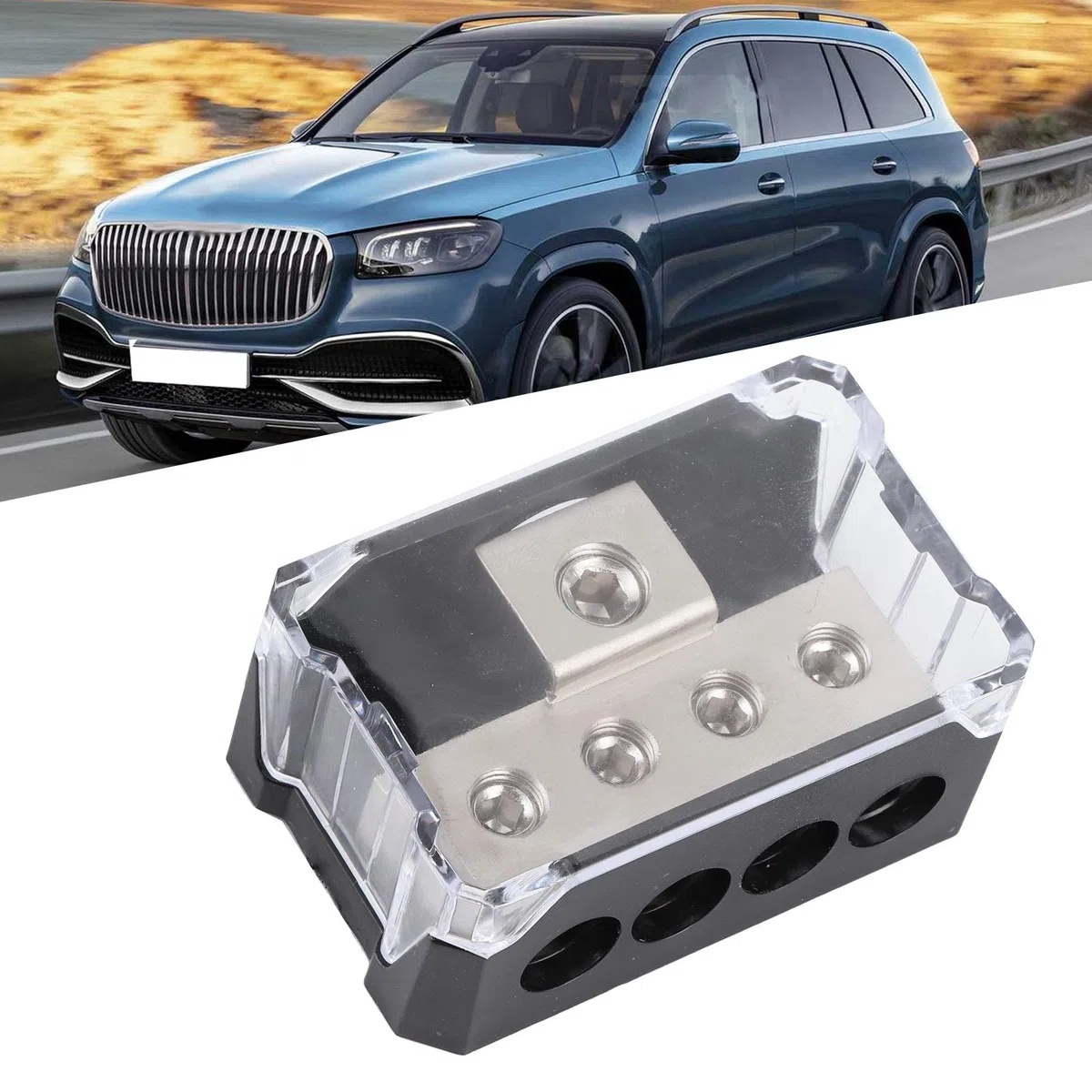 Verteilerblock Auto 0GA 1GA X 1 Eingang 4GA X 4 Ausgang Car-Audio-Stereo-Verstärker-Splitter Verbindungskasten Spurweite Ausgang Verstärker Stromverteilung Masse Verteiler Anschlussblock
