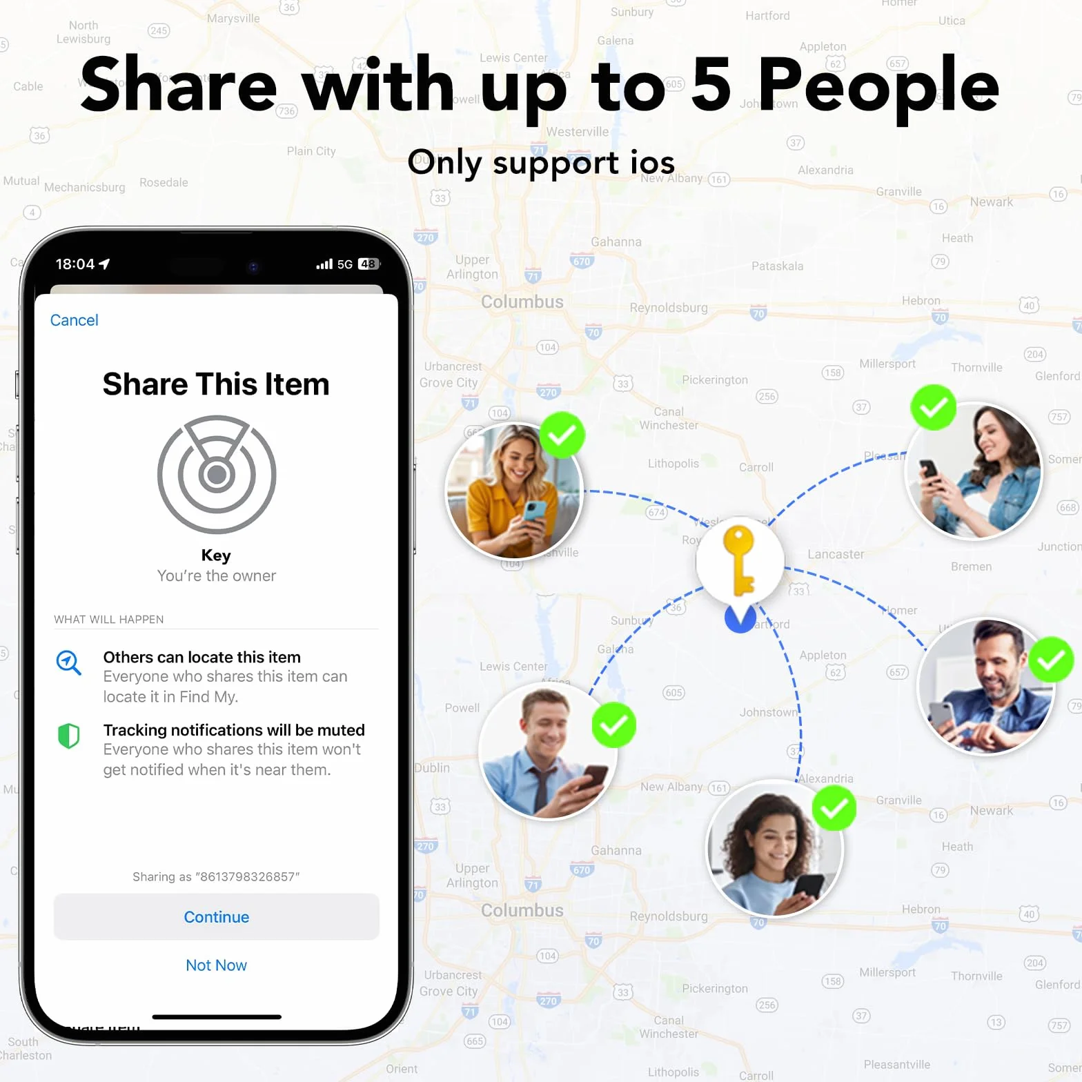 Smart Tracker Tag 4er Pack, Schlüssel Finder Kompatibel mit Apple Find My APP (nur iOS), IP68 wasserdicht, Austauschbarer Akku, Bluetooth Key Finder für Gepäck/Taschen/Koffer/Brieftasche