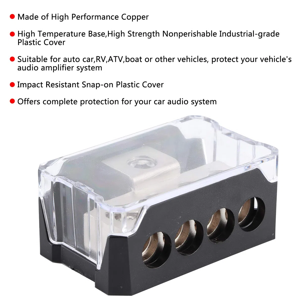 Verteilerblock Auto 0GA 1GA X 1 Eingang 4GA X 4 Ausgang Car-Audio-Stereo-Verstärker-Splitter Verbindungskasten Spurweite Ausgang Verstärker Stromverteilung Masse Verteiler Anschlussblock