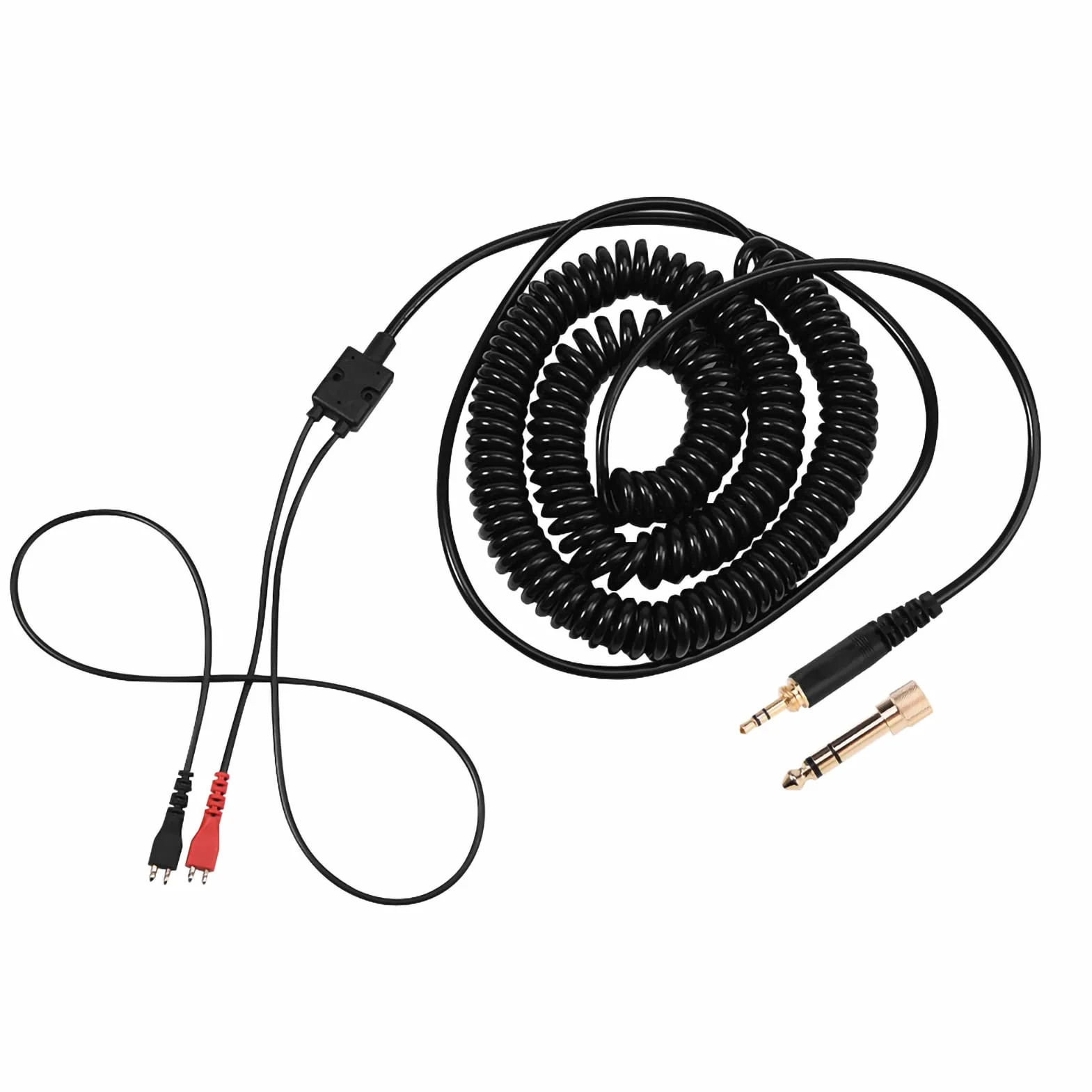 Acouto Ersatz-Federspiralkabel Kopfhörer-Audiokabel Federdraht für Sennheiser HD25/ 560/540/ 480/430/ 490/520/ 530/450/ 440/420/ 230/250 Kopfhörer, 3,5-mm- und 6,5-mm-Stecker