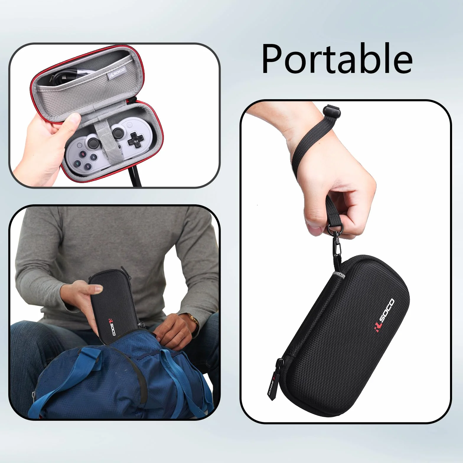 RLSOCO Tasche für 8Bitdo Micro/M30/SN30 PRO Bluetooth Gamepad Controller & für GENKI x 8BitDo PocketPro Bluetooth Controller (Nur Tasche)