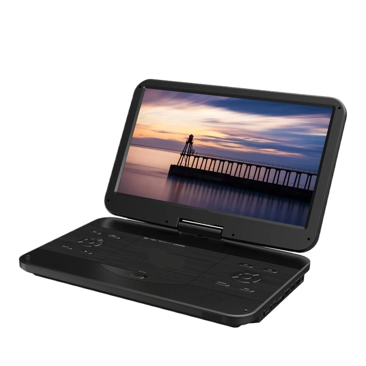DVD-Player, 15,6 Zoll Faltbarer tragbarer Blu-ray-Player, 1080P HD, großer Bildschirm, unterstützt DVD, VCD, CD, Zuhause, Auto, Reisen