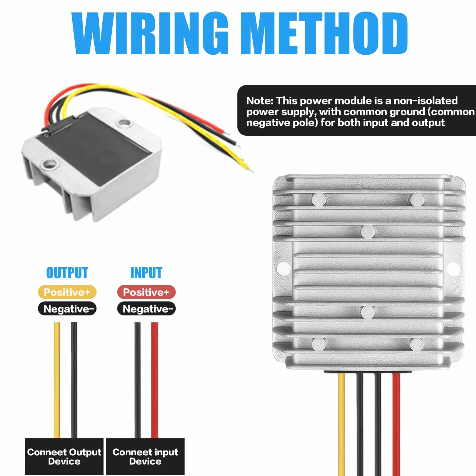 DC 8V-40V auf 12V 5A 60W Spannungswandler, Automatischer Step Up Down DC Spannungsregler-Konverter, IP68 wasserdichter 12V Spannungsstabilisator & Spannungsbegrenzer für Lüftermotor