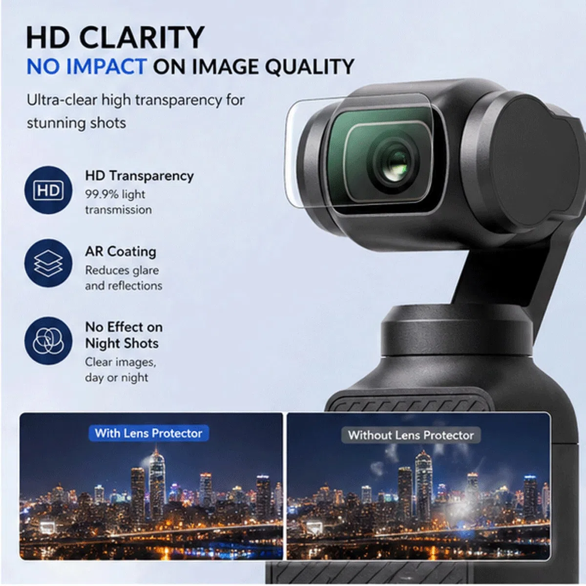 3+3 Stück Schutzfolie für DJI Osmo Pocket 4/3, 3x Displayschutz & 3x Objektivschutz, 9H Gehärtetes Glas, HD-Klar & Anti-Fingerabdruck, Zubehör passend für DJI Pocket 3/4 Creator Combo