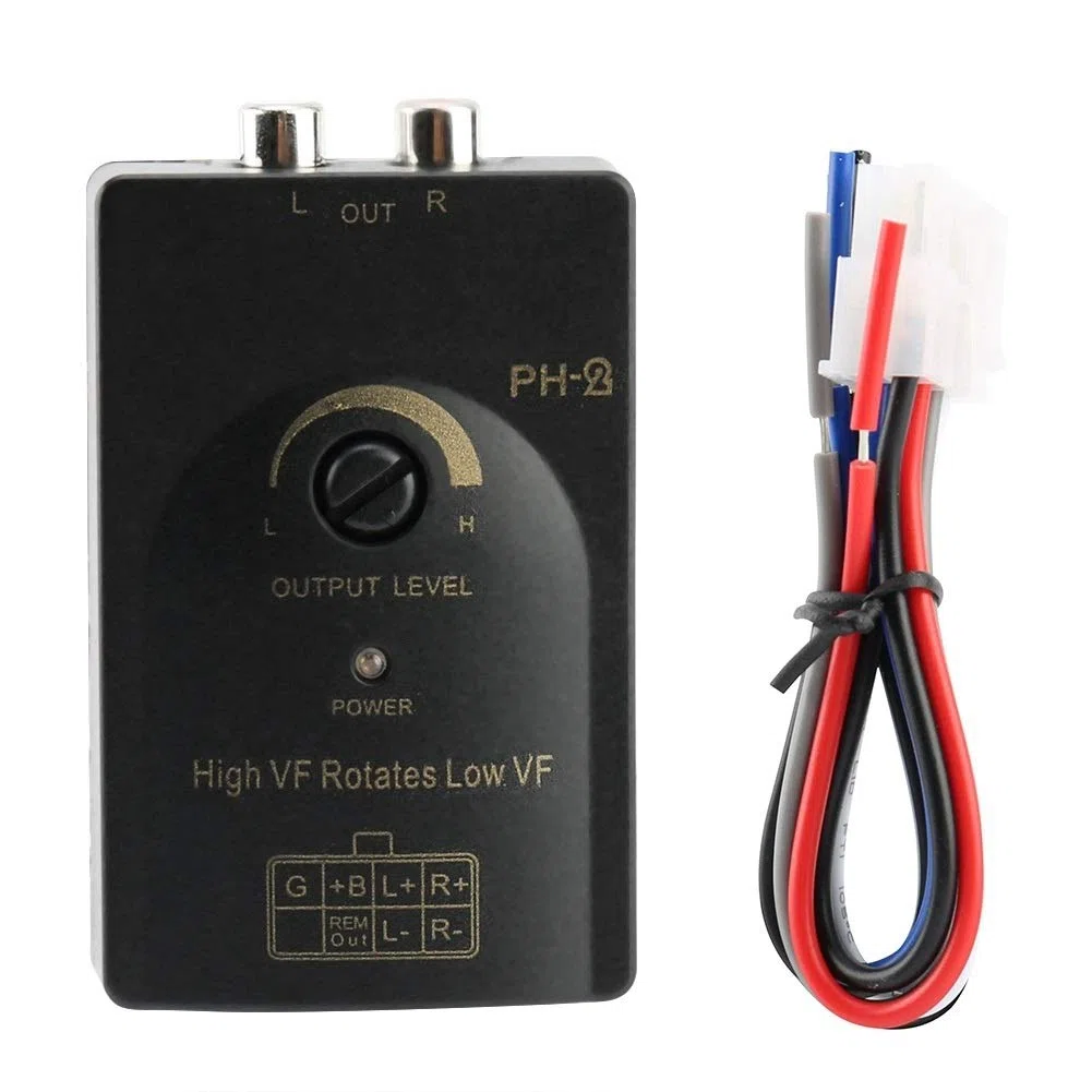 KSTE Lautsprecher Pegelwandler, Auto RCA Stereo Lautsprecher Hoch bis Low Audio Level Converter mit Verzögerungsfunktion