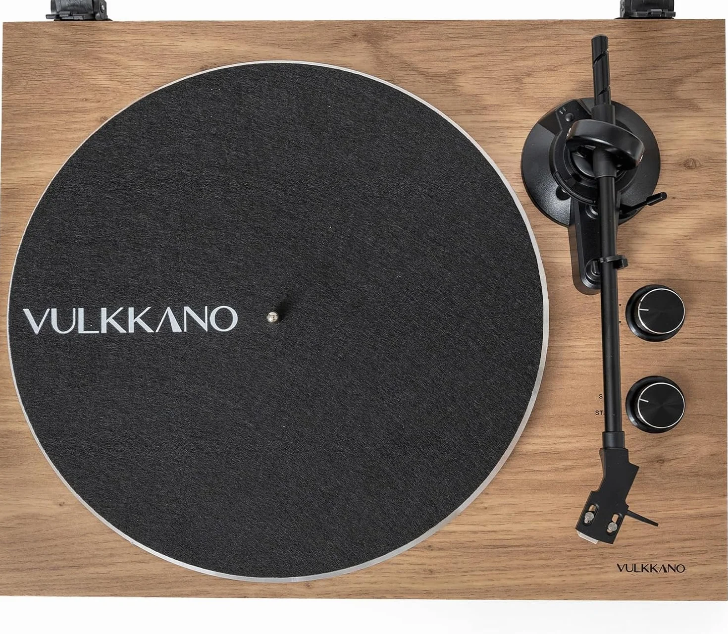 VULKKANO TD10 Plattenspieler mit Präzisions-Tonarm, Integriertem Phono-/Line-Entzerrer und Elegantem Design, Kompatibel mit 33- und 45-U/min-Schallplatten