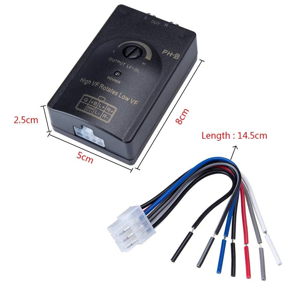Mr.Ho High Low Adapter Signalwandler für Autoradio Konvertiert Lautsprecher High-Low-Level-Converter Hochpegel-Signale in das Cinch-Format