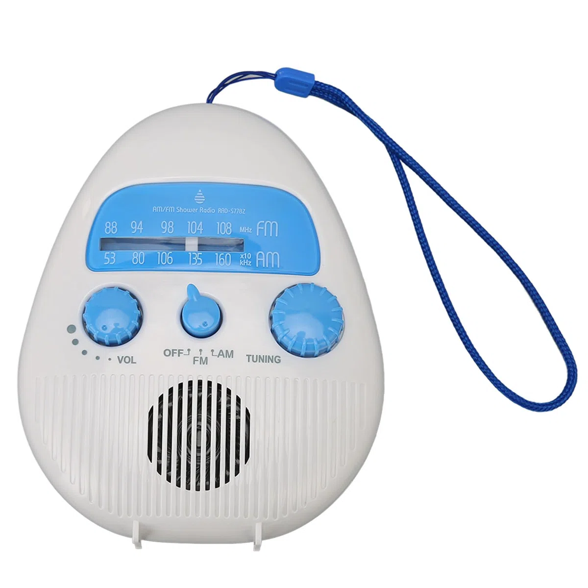Tragbares AM-FM-Taschenradio, Wasserdichtes Duschradio, AM-FM-Radio, Badezimmerradio, Eingebauter Lautsprecher, Batteriebetriebenes Duschradio