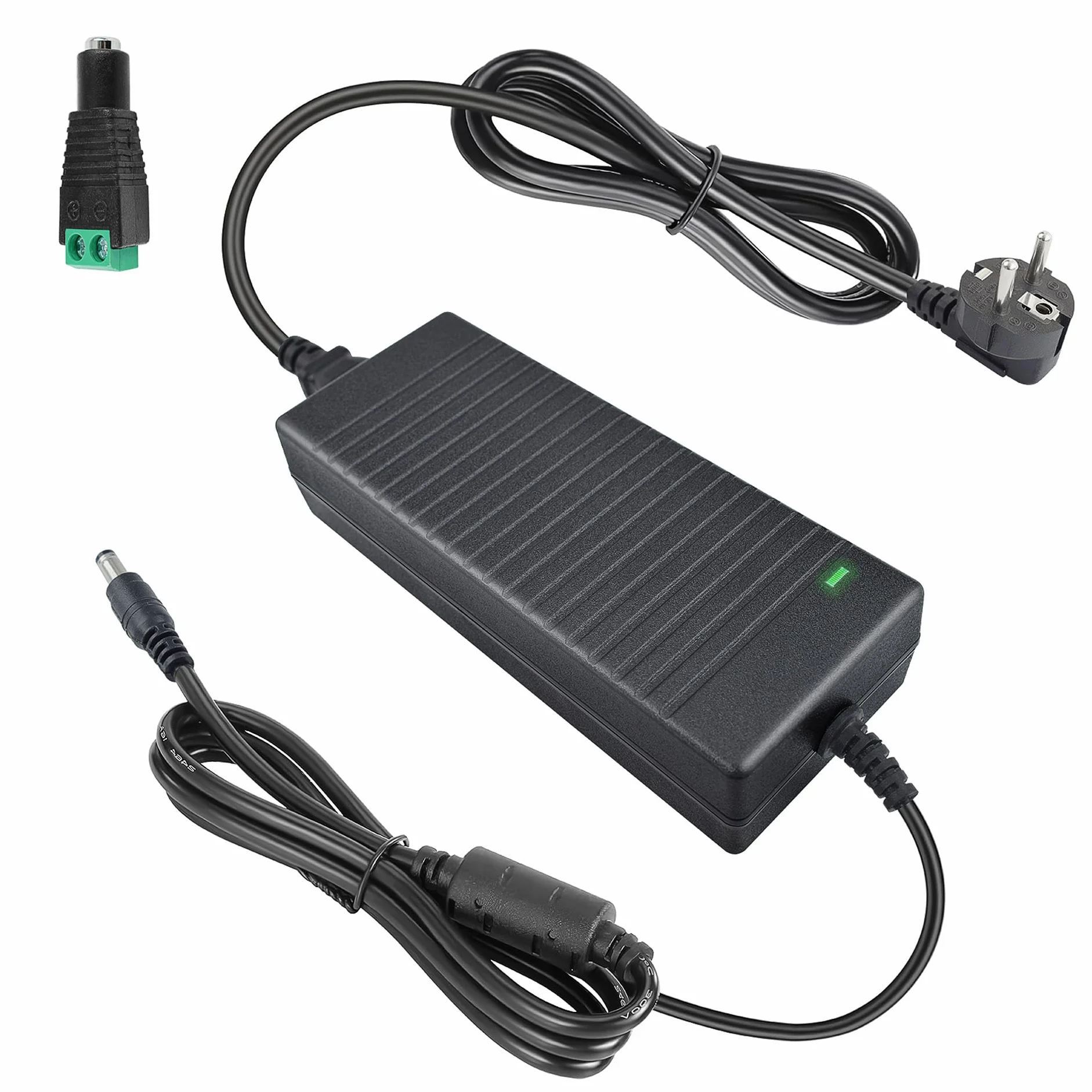 24V 5A Netzteil 120W, AC 100-240V auf DC 24V Transformator, 5,5x2,5mm DC-Stecker EU Steckernetzteil für LED-Leisten, WLAN-Router, CCTV-Kameras, Drucker, Wasserreiniger und weiteren 24V Geräten