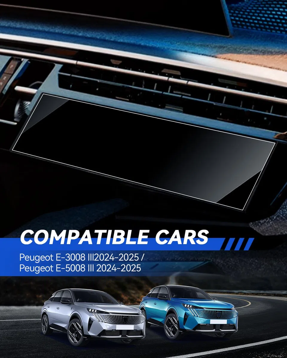 Nano-Serie Klimaanlage Schutzfolie 2 Pcs für Peugeot E-3008 E-5008 GT Allure 2024-2025 Displayschutzfolie 6H Anti-Kratzen PET Screen Protector