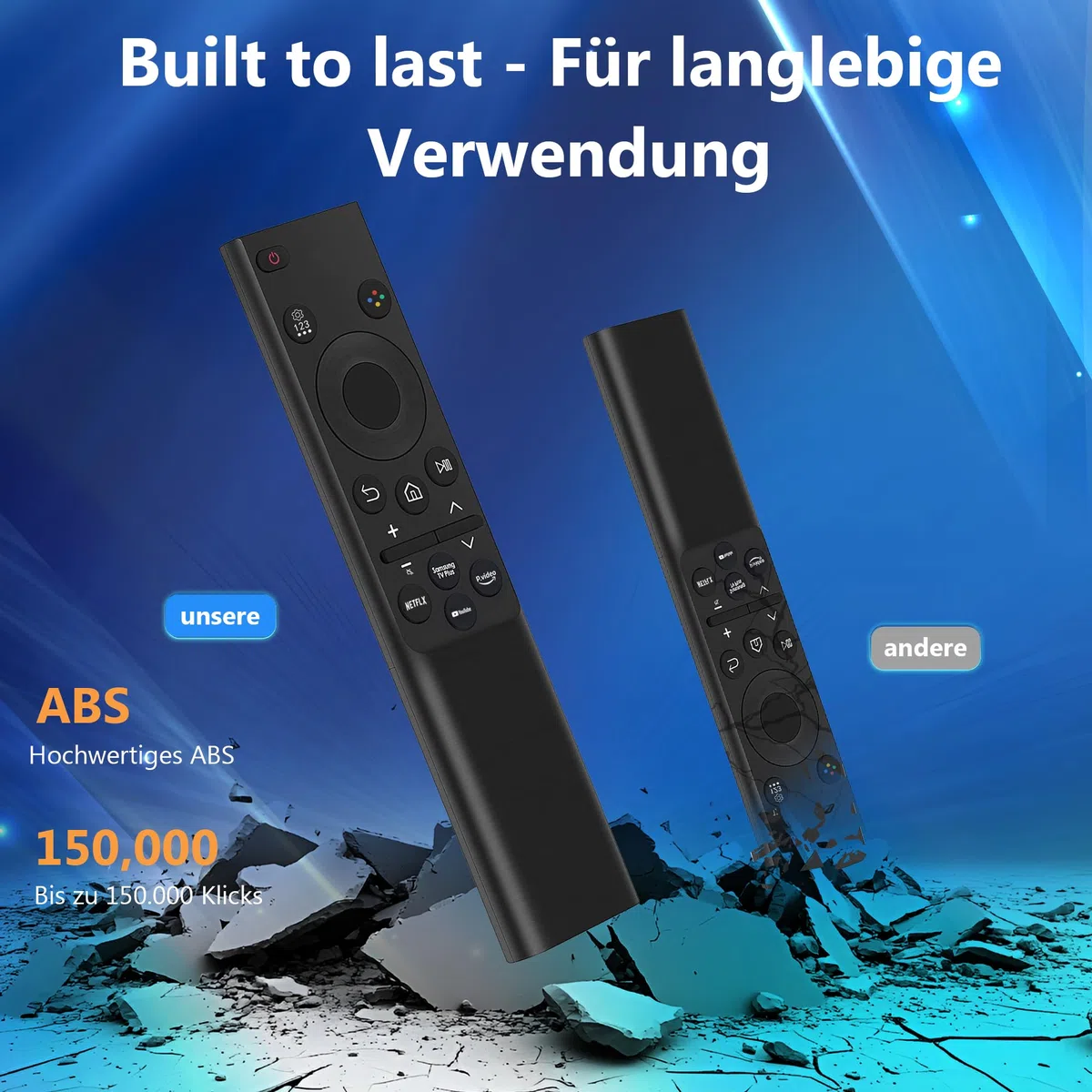 Universal-Fernbedienung für Samsung TV, Ersatz-Fernbedienung für Samsung Crystal QLED OLED Curved HDTV 4/8K UHD Curved Frame Smart TV Serie