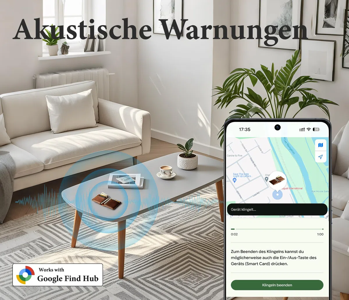 Wallet Tracker Karte für Android(Nur Android), Ultra-Dünner Geldbörsen Tracker Karte, Wiederaufladbare Geldbeutel Finder für Gepäckanhänger, Pässe, IP68 Wasserdicht