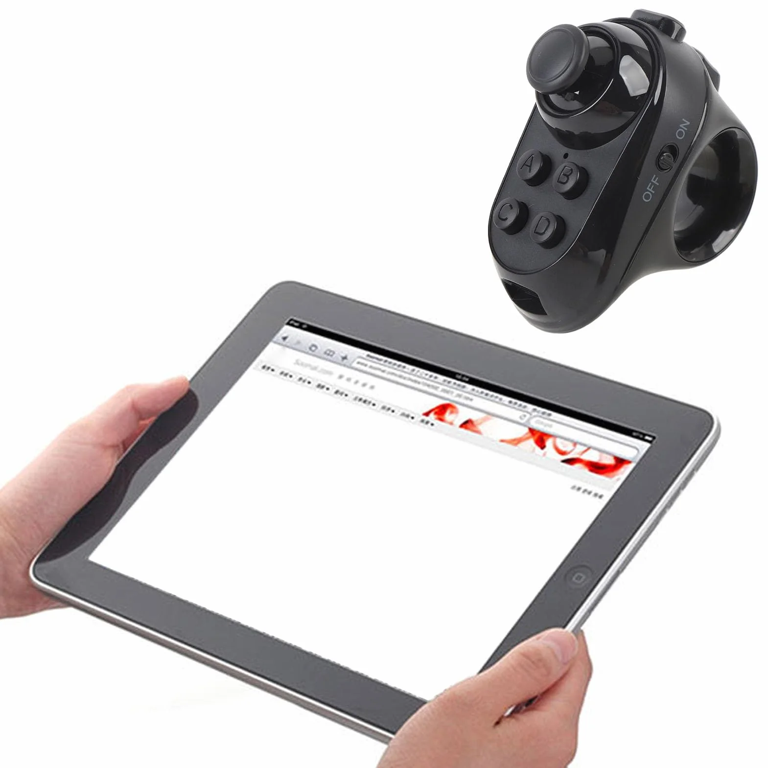 Ouitble Bluetooth VR Fernbedienung Kabelloser VR Controller Gamepad Selfie Timer Joystick mit Blättern für VR -Brillen MobiltelefoneTablets