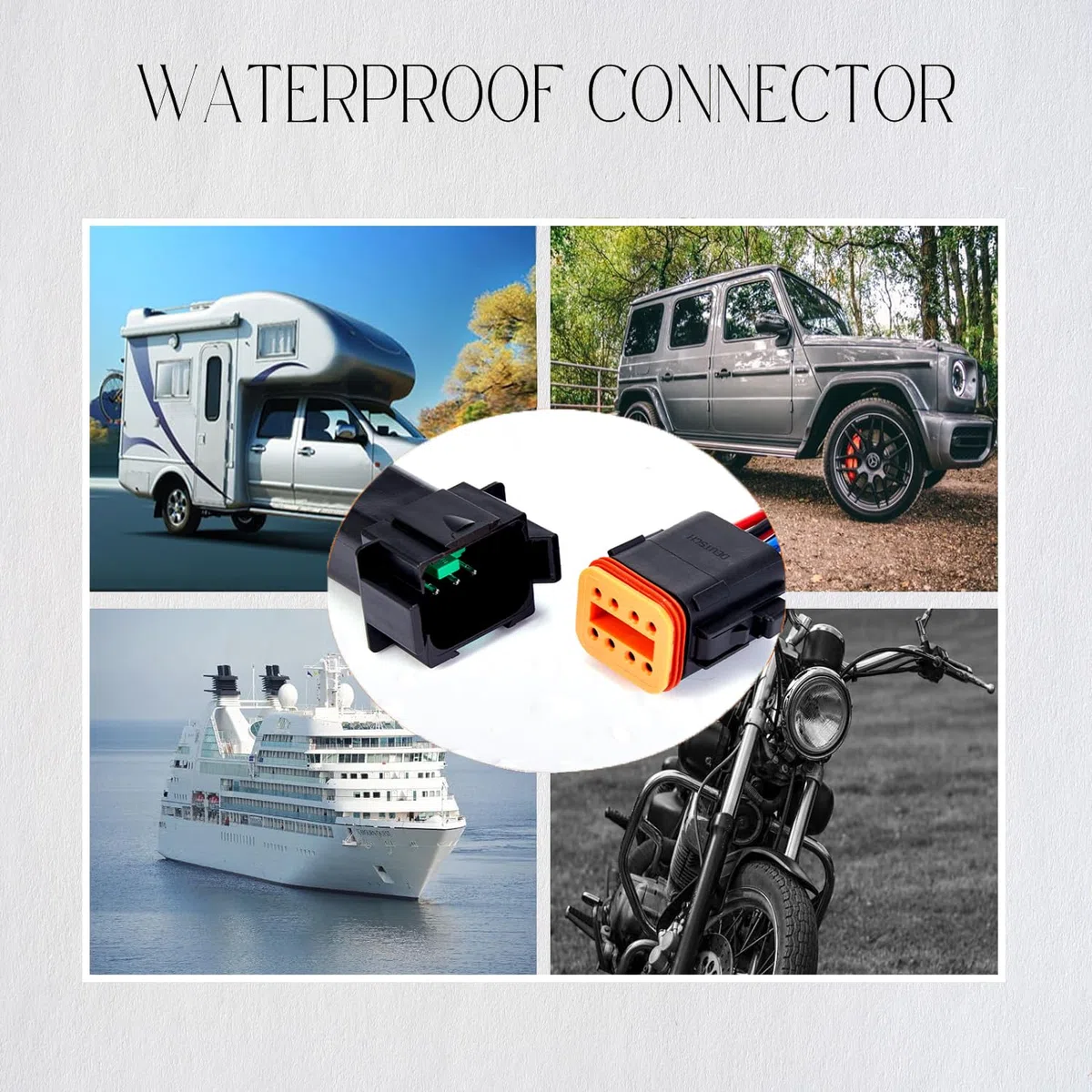 Kabelverbinder, 8-polig, wasserdicht, 16 AWG, 20 cm, für Auto, LKW, Boot und andere Kabelverbindungen