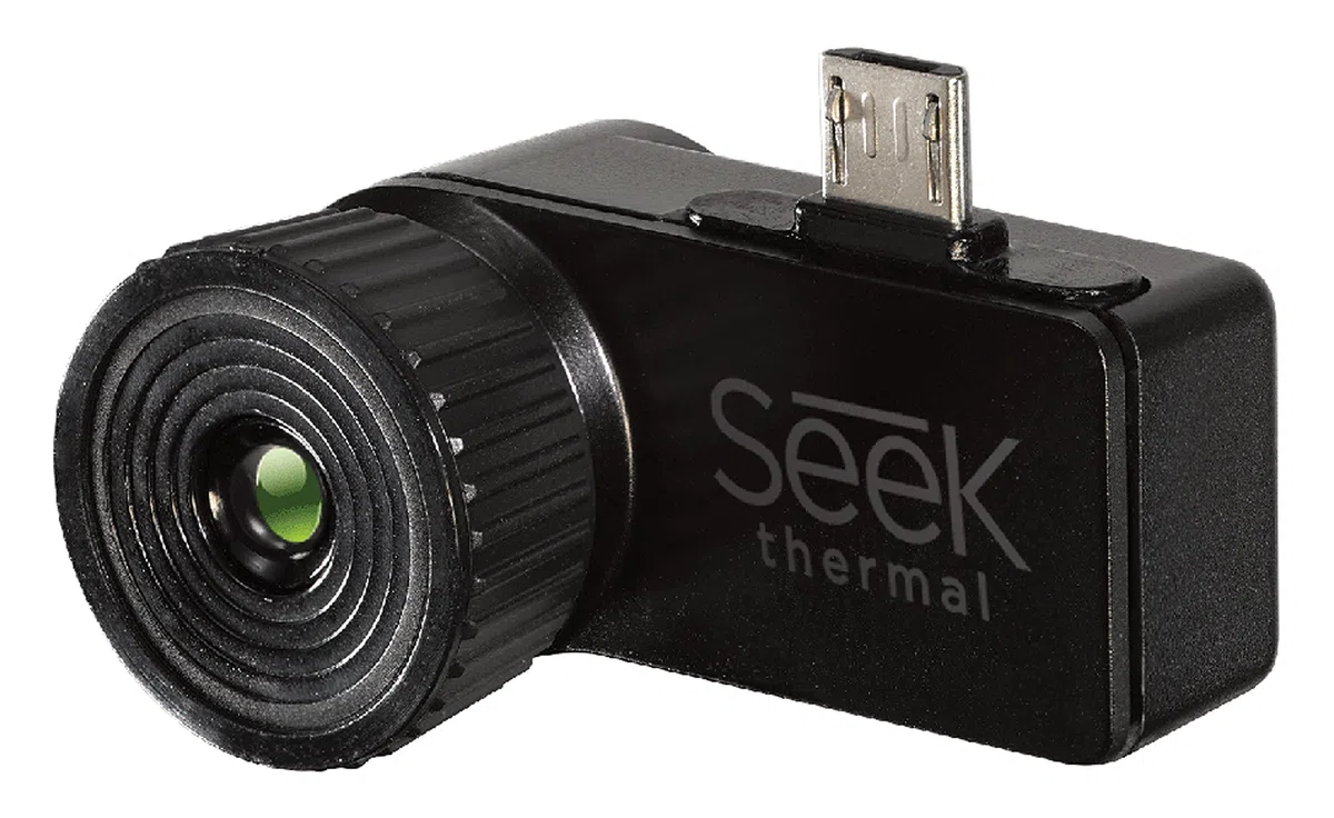 Seek Thermal Compact XR - Preiswerte Wärmebildkamera mit Erweiterter Sichtweite, Micro-USB Anschluss und Wasserdichtem Schutzgehäuse Kompatibel mit Android Smartphones - Schwarz