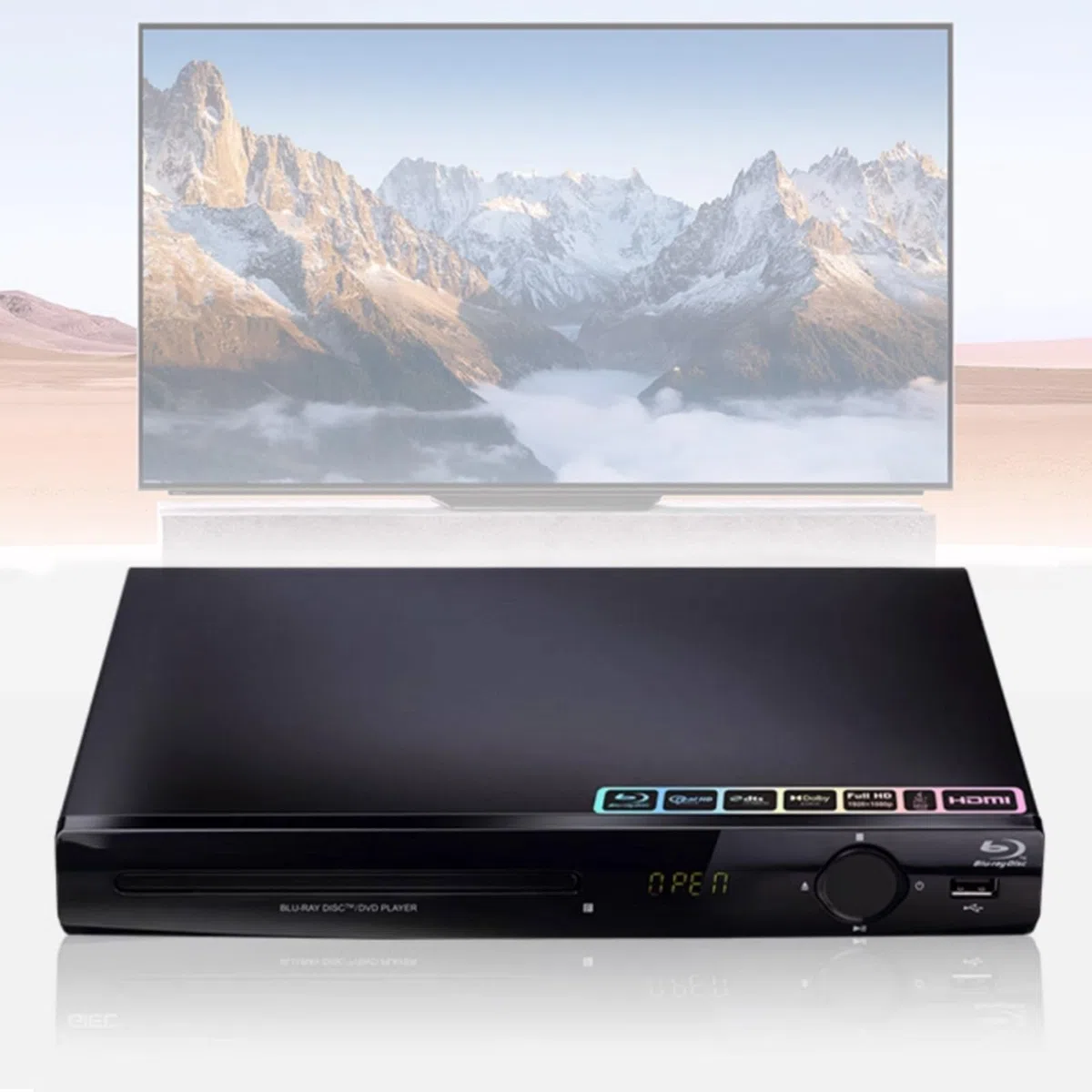 1080P Region Free DVD Player, HDMI Konnektivität, unterstützt DVD, CD & VCD Wiedergabe, inklusive HDMI-Kabel und Fernbedienung, USB-Eingang für Home Entertainment