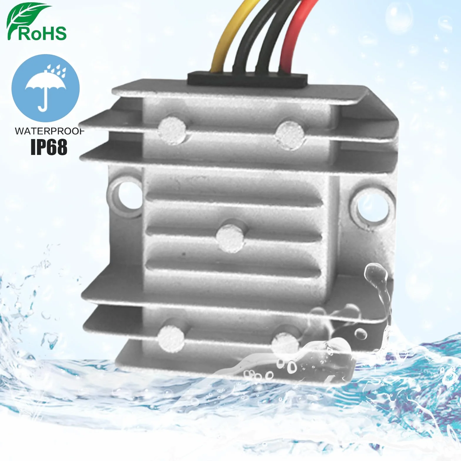 DC 8V-40V auf 12V 5A 60W Spannungswandler, Automatischer Step Up Down DC Spannungsregler-Konverter, IP68 wasserdichter 12V Spannungsstabilisator & Spannungsbegrenzer für Lüftermotor